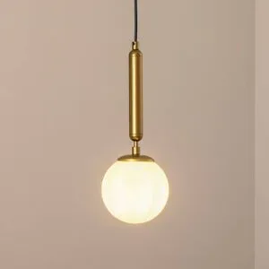 Glas Hängelampe King Opviq, dimmbar, messing / gold, für Wohn- / Esszimmer, Glas, Pendelleuchte