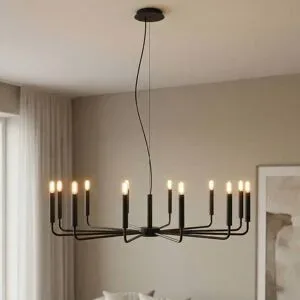 Euluna Kronleuchter ORTO B Nowodvorski Lighting, schwarz, für Wohn- / Esszimmer, Metall, Modern, Kronleuchter