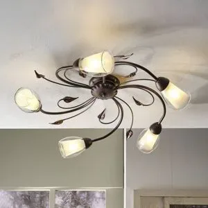 Deckenlampe Liliana ONLI, dimmbar, bronze / altmessing, für Wohn- / Esszimmer, Metall, Florentiner, Deckenlampe