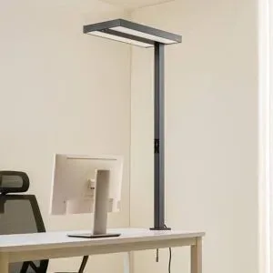 Klemmleuchte Logan Arcchio, dimmbar, schwarz, für Arbeitszimmer / Büro, Aluminium, Modern, Klemmleuchte