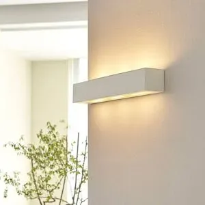 Wandlampe Tjada Lindby, dimmbar, weiß / opal, für Wohn- / Esszimmer, Gips / Ton, Modern, Wandleuchte, Wandlampe Innen