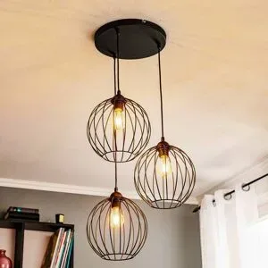 Hängelampe Cumera HELAM, dimmbar, schwarz, für Wohn- / Esszimmer, Metall, Modern, Pendelleuchte