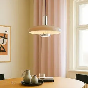 Hängelampe Branford Lindby, dimmbar, creme / amber, für Wohn- / Esszimmer, Metall, Vintage, Pendelleuchte
