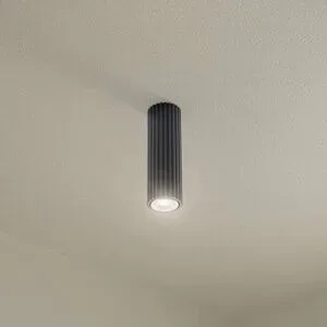 Deckenlampe Karbon SOLLUX LIGHTING, dimmbar, schwarz, für Wohn- / Esszimmer, Aluminium, Modern, Deckenlampe