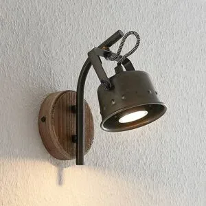 Wandstrahler Rubinjo Lindby, dimmbar, schwarz, für Wohn- / Esszimmer, Metall, Vintage, Wandleuchte, Wandlampe Innen