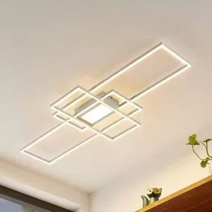LED Deckenlampe Caitilin Lindby, dimmbar, weiß / opal, für Wohn- / Esszimmer, Metall, Modern, LED Deckenleuchte