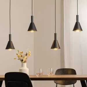 Hängelampe Norte Argon, dimmbar, schwarz, für Wohn- / Esszimmer, Metall, Modern, Pendelleuchte
