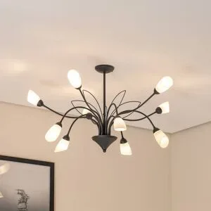 Deckenlampe Gloriosa Jupiter, dimmbar, schwarz, für Wohn- / Esszimmer, Metall, Deckenlampe