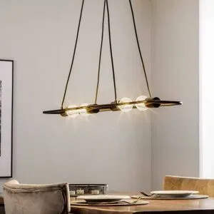 Designer Hängelampe Tornike Lucande, dimmbar, schwarz, für Wohn- / Esszimmer, Metall, Design, Pendelleuchte
