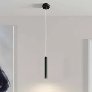 Hängelampe Franka Arcchio, schwarz, für Wohn- / Esszimmer, Aluminium, Modern