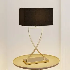 Tischlampe Evaine Lucande, schwarz, für Wohn- / Esszimmer, Metall, Modern, Tischlampe