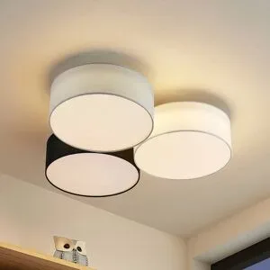 Deckenlampe Janita Lindby, dimmbar, schwarz, für Wohn- / Esszimmer, Textil / Stoff / Seide, Modern, Deckenlampe