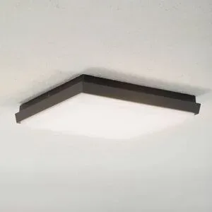 Lucande LED-Außendeckenleuchte Amra, 30 cm, eckig, anthrazit Amra, schwarz, Kunststoff, Modern, LED Deckenleuchten