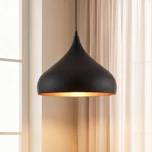 Hängelampe Ritana Lindby, dimmbar, schwarz, für Wohn- / Esszimmer, Aluminium, Modern, Pendelleuchte