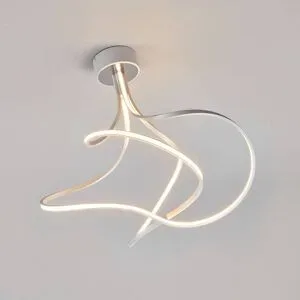 LED Deckenlampe Lungo Domiluce, dimmbar, alu / grau / zink, für Wohn- / Esszimmer, Metall, Modern, LED Deckenleuchte