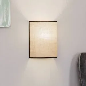 Wandlampe Jute&black Duolla, dimmbar, braun / rost, für Wohn- / Esszimmer, Textil / Stoff / Seide, Landhaus / Rustikal, Wandleuchte, Wandlampe Innen