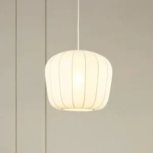 Hängelampe Helin Lindby, dimmbar, weiß / opal, für Wohn- / Esszimmer, Textil / Stoff / Seide, Modern, Pendelleuchte