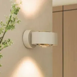 Wandlampe Rotari Arcchio, dimmbar, weiß / opal, für Wohn- / Esszimmer, Aluminium, Modern, LED Wandleuchte, Wandlampe Innen