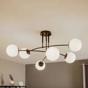 Deckenlampe Pregos 6 EMIBIG LIGHTING, dimmbar, schwarz, für Flurbereich, Metall, Modern, Deckenlampe
