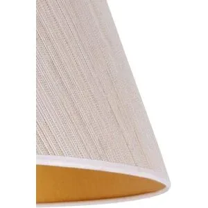 Lampenschirm Sofia Höhe 21 cm, weiß/gold gestreift Duolla, weiß / opal, Textil / Stoff / Seide