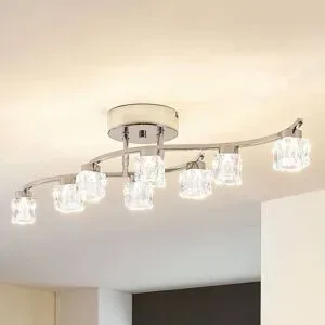 LED Deckenlampe Yaro Lindby, dimmbar, chrom / silber, für Wohn- / Esszimmer, Metall, Modern, LED Deckenleuchte