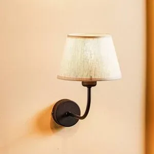 Wandlampe Chicago TK Lighting, dimmbar, creme / amber, für Wohn- / Esszimmer, Textil / Stoff / Seide, Wandleuchte, Wandlampe Innen