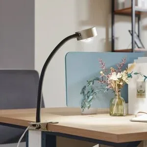 Klemmleuchte Jyla Lindby, alu / grau / zink, für Wohn- / Esszimmer, Metall, Modern, Klemmleuchte