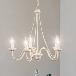 Kronleuchter Malbo HELAM, dimmbar, weiß / opal, für Wohn- / Esszimmer, Metall, Kronleuchter