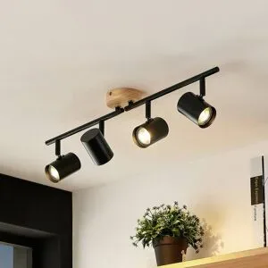 Deckenlampe Xiomara Lindby, dimmbar, schwarz, für Wohn- / Esszimmer, Metall, Modern, Deckenlampe