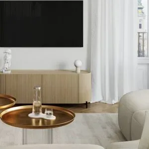 Tischlampe ORBI SOLLUX LIGHTING, creme / amber, für Wohn- / Esszimmer, Aluminium, Tischlampe