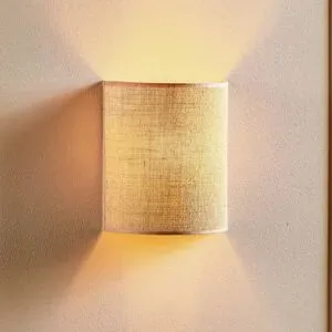Wandlampe Jute Euluna, dimmbar, braun / rost, für Wohn- / Esszimmer, Textil / Stoff / Seide, Landhaus / Rustikal, Wandleuchte, Wandlampe Innen