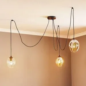 Glas Hängelampe Starla EMIBIG LIGHTING, dimmbar, schwarz, für Wohn- / Esszimmer, Glas, Modern, Pendelleuchte