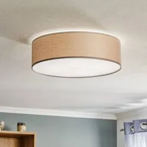 Deckenlampe Rondo TK Lighting, dimmbar, braun / rost, für Schlafzimmer, Textil / Stoff / Seide, Modern, Deckenlampe