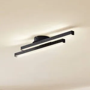 LED Deckenlampe Aurendor Lindby, schwarz, für Wohn- / Esszimmer, Aluminium, Modern, LED Deckenleuchte