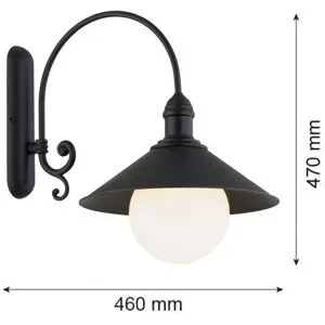 Aussenwandleuchte Enduro Argon, dimmbar, schwarz, Metall, Wandleuchte außen