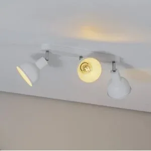 Deckenlampe Elba SOLLUX LIGHTING, dimmbar, weiß / opal, für Wohn- / Esszimmer, Metall, Deckenlampe