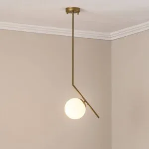 Glas Hängelampe Dolunay Opviq, dimmbar, messing / gold, für Wohn- / Esszimmer, Metall, Modern, Pendelleuchte