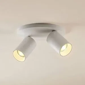Arcchio Strahler Brinja, weiß, rund, Ø 6 cm, 2-flg., GU10 Brinja Arcchio, dimmbar, weiß / opal, für Flurbereich, Aluminium, Modern, Strahler