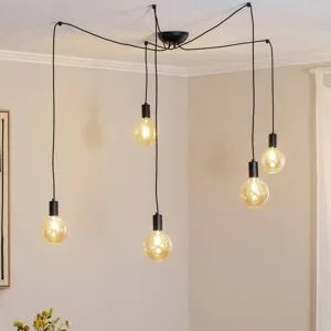 Euluna Hängelampe Spider Nowodvorski Lighting, dimmbar, schwarz, für Wohn- / Esszimmer, Modern, Pendelleuchte