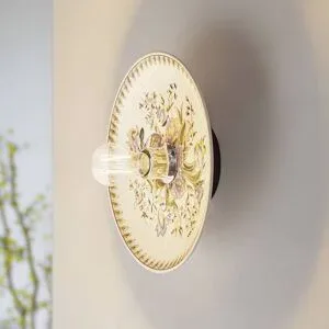 Wandlampe Faelira Lucande, dimmbar, violett / pink / rose, für Wohn- / Esszimmer, Keramik, Vintage, Wandleuchte, Wandlampe Innen
