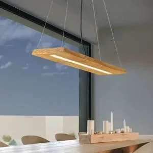 Pendellampe Nerko Braun Holz 100 cm 150 cm - Farbe: Holzfarben - LED - Lichtfarbe: Warmweiss - Pendellampe- LED Energiesparlampe