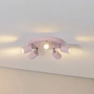 Deckenstrahler Fun, rosa, Ø 30 cm, verstellbar, GU10 Fun Luminex, dimmbar, violett / pink / rose, für Wohn- / Esszimmer, Metall, Modern, Strahler