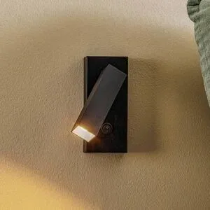 Wandstrahler Rai, ausrichtbar, schwarz Rai Argon, dimmbar, schwarz, für Wohn- / Esszimmer, Metall, Modern, Strahler