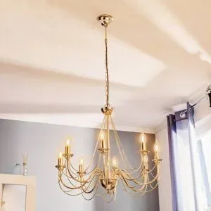 Kronleuchter Retro Domiluce, dimmbar, messing / gold, für Wohn- / Esszimmer, Metall, Kronleuchter