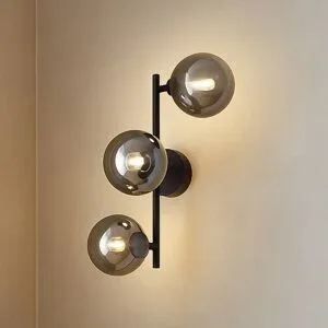 Wandlampe Orbelia Lindby, dimmbar, schwarz, für Wohn- / Esszimmer, Glas, Modern, Wandleuchte, Wandlampe Innen