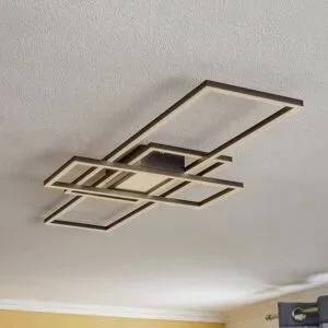 LED Deckenlampe Ismera Lindby, dimmbar, schwarz, für Wohn- / Esszimmer, Aluminium, Modern, LED Deckenleuchte