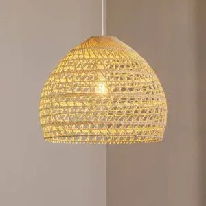 Euluna Holz Hängelampe BOHO Nowodvorski Lighting, dimmbar, Holz hell, für Wohn- / Esszimmer, Holz, Pendelleuchte