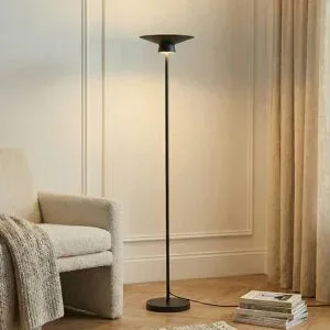 LED Stehlampe Norvind Lindby, schwarz, für Wohn- / Esszimmer, Metall, Modern, LED Stehlampe