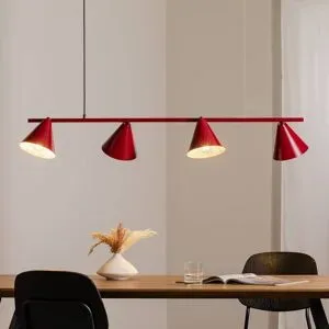 Hängelampe Hängeleuchte Form 4 ALDEX, dimmbar, rot, für Wohn- / Esszimmer, Metall, Modern, Pendelleuchte