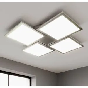 LED Deckenlampe Ilira Lucande, dimmbar, alu / grau / zink, für Küche, Aluminium, Modern, LED Deckenleuchte